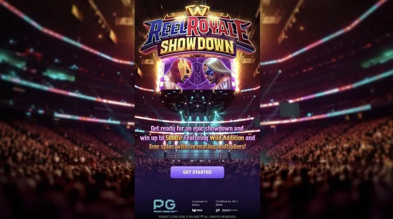 Reel Royale Showdown - glavni ekran sa bubnjevima i tri Wild Addition polja
